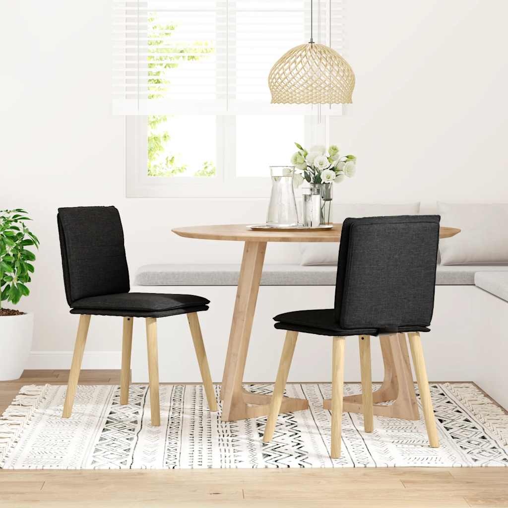 Esszimmerstühle 2 Stk. Schwarz Stoff