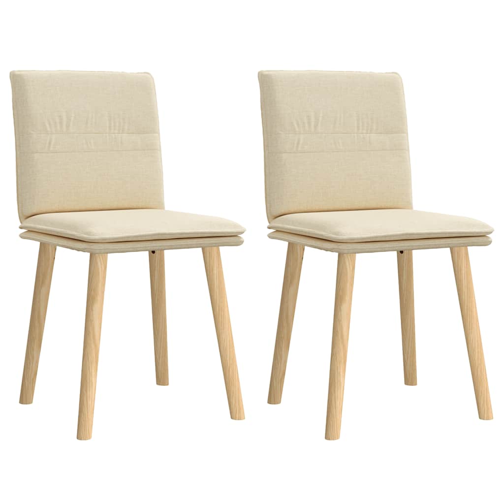 Dining Chairs 2 pcs. Cream Fabric