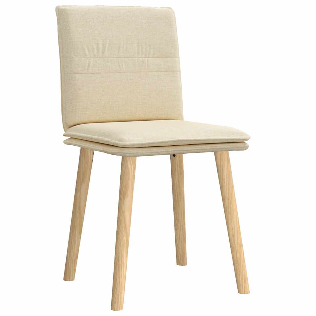 Esszimmerstühle 2 Stk. Creme Stoff