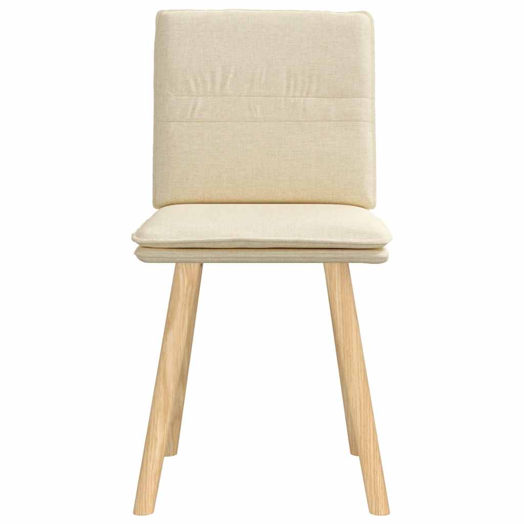 Esszimmerstühle 2 Stk. Creme Stoff