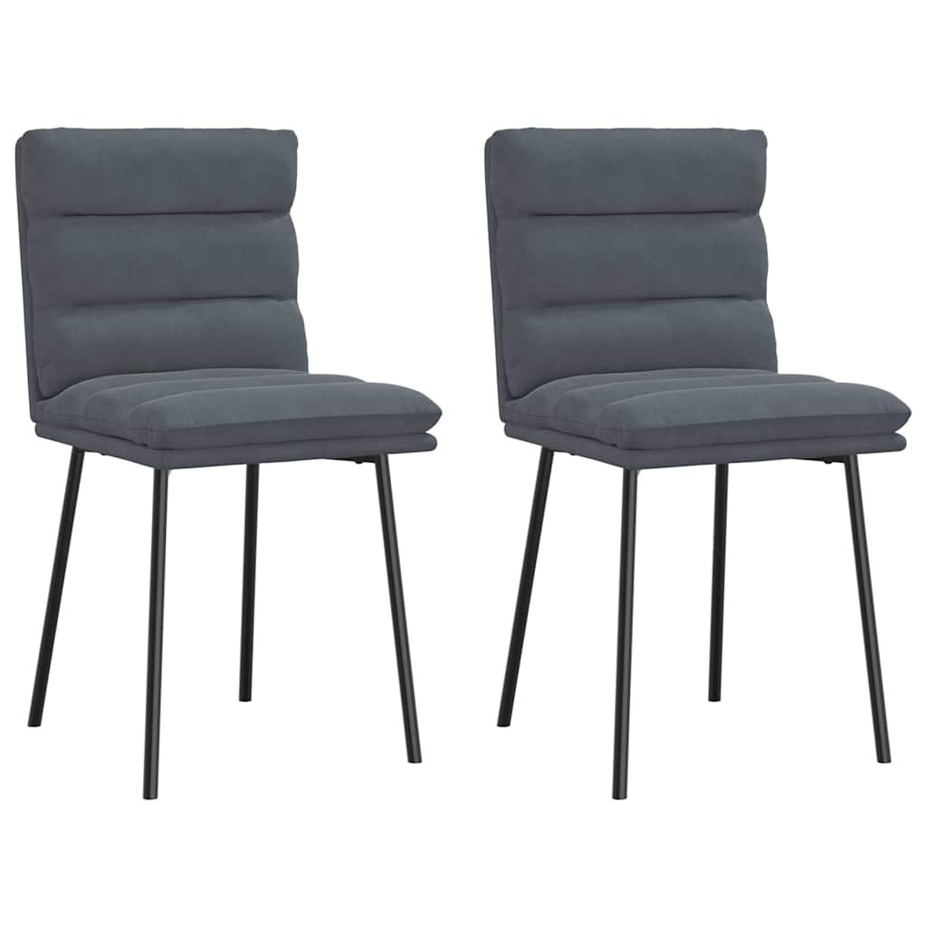Dining Chairs 2 pcs. Dark Grey Velvet