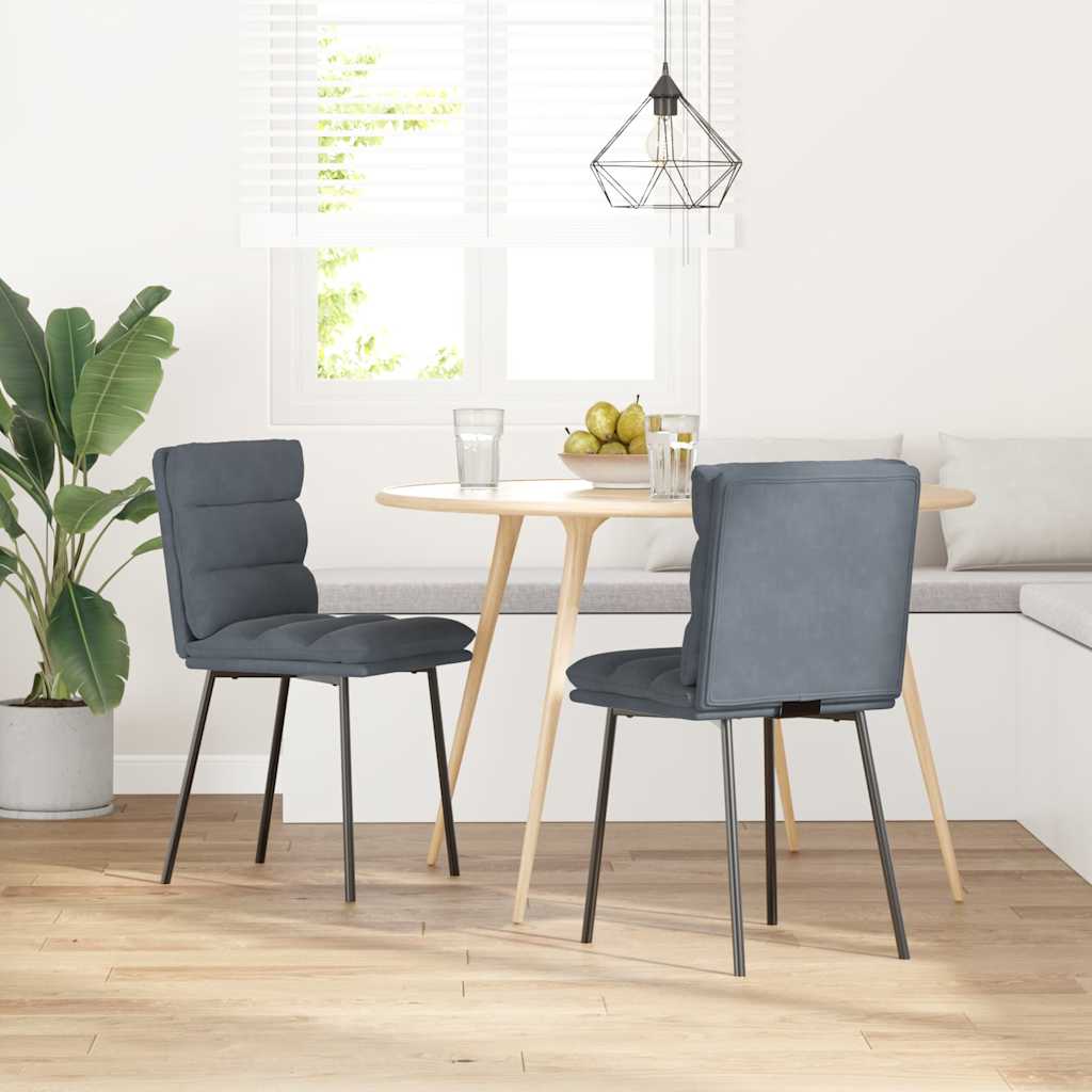 Dining Chairs 2 pcs. Dark Grey Velvet