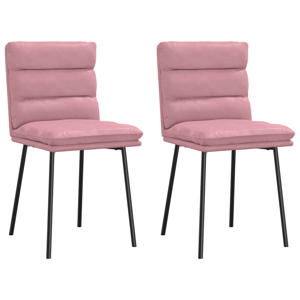 Esszimmerstühle 2 Stk. Rosa Samt