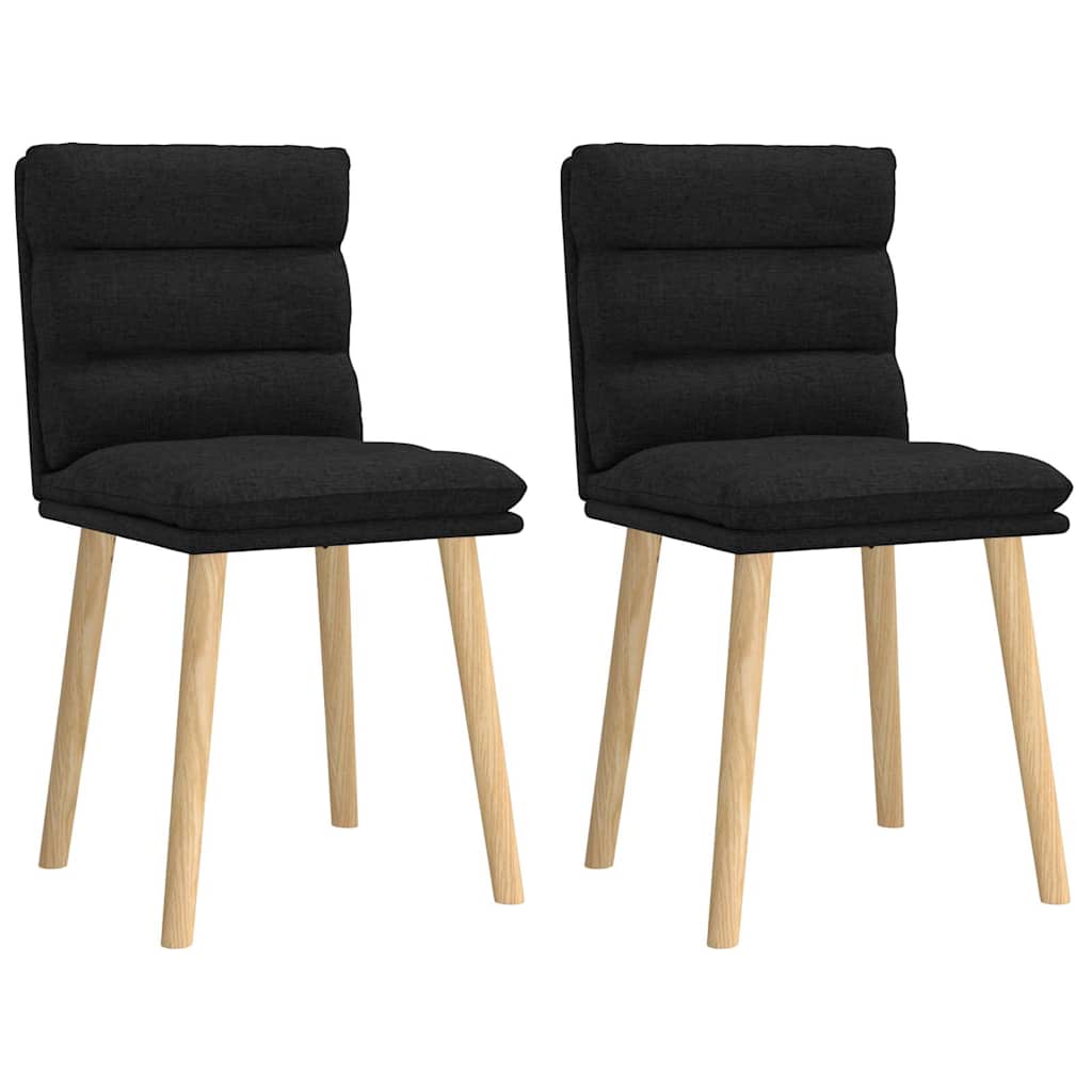 Esszimmerstühle 2 Stk. Schwarz Stoff