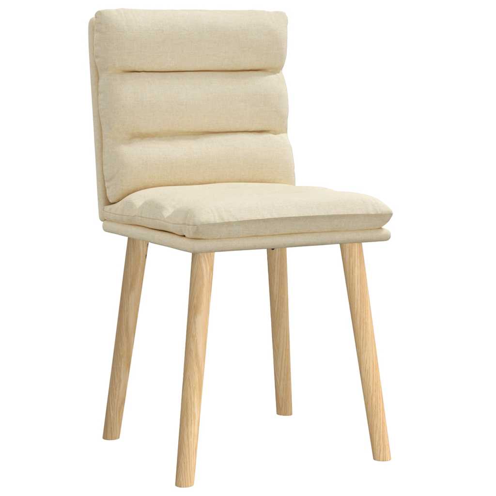 Esszimmerstühle 2 Stk. Creme Stoff