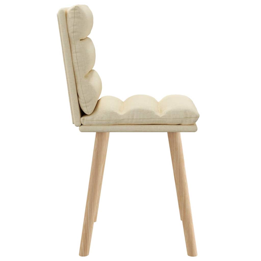 Esszimmerstühle 2 Stk. Creme Stoff