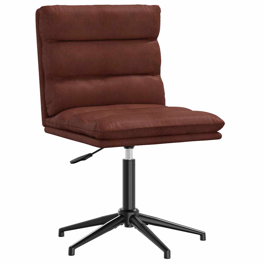 Dining Chair Shiny Brown Faux Leather