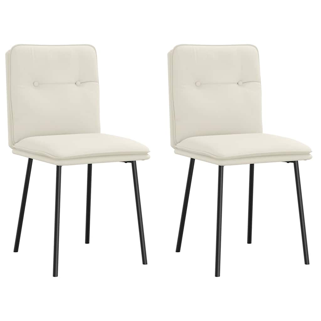 Esszimmerstühle 2 Stk. Creme Samt