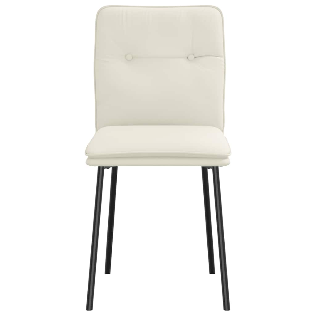 Esszimmerstühle 2 Stk. Creme Samt