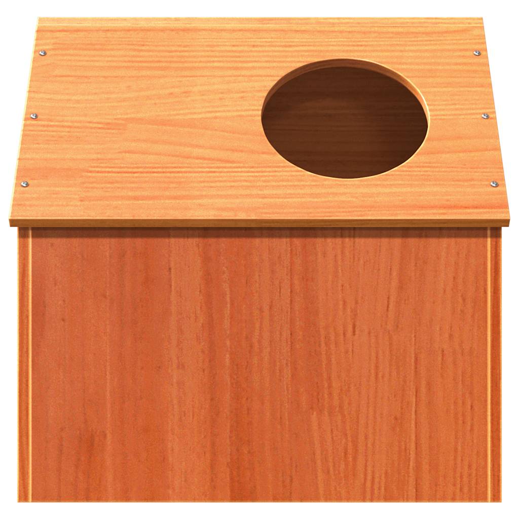 Cat House Wax Brown 41x50x50 cm Solid Pine Wood