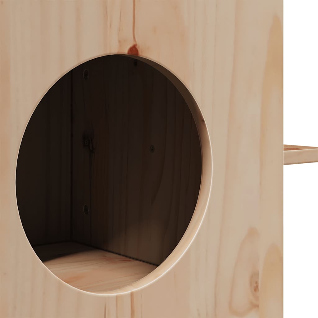 Cat house 51x35x30 cm solid pine wood