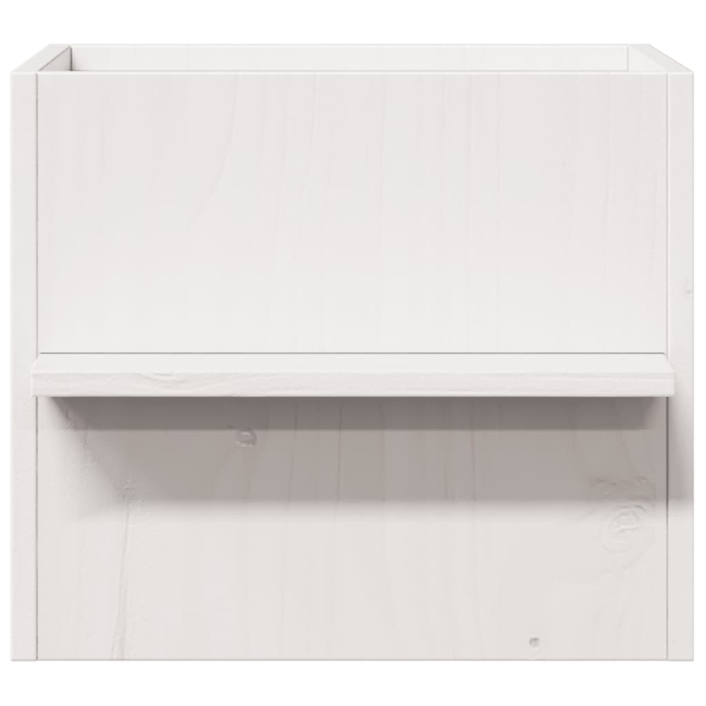 Cat House White 51x35x30 cm Solid Pine Wood