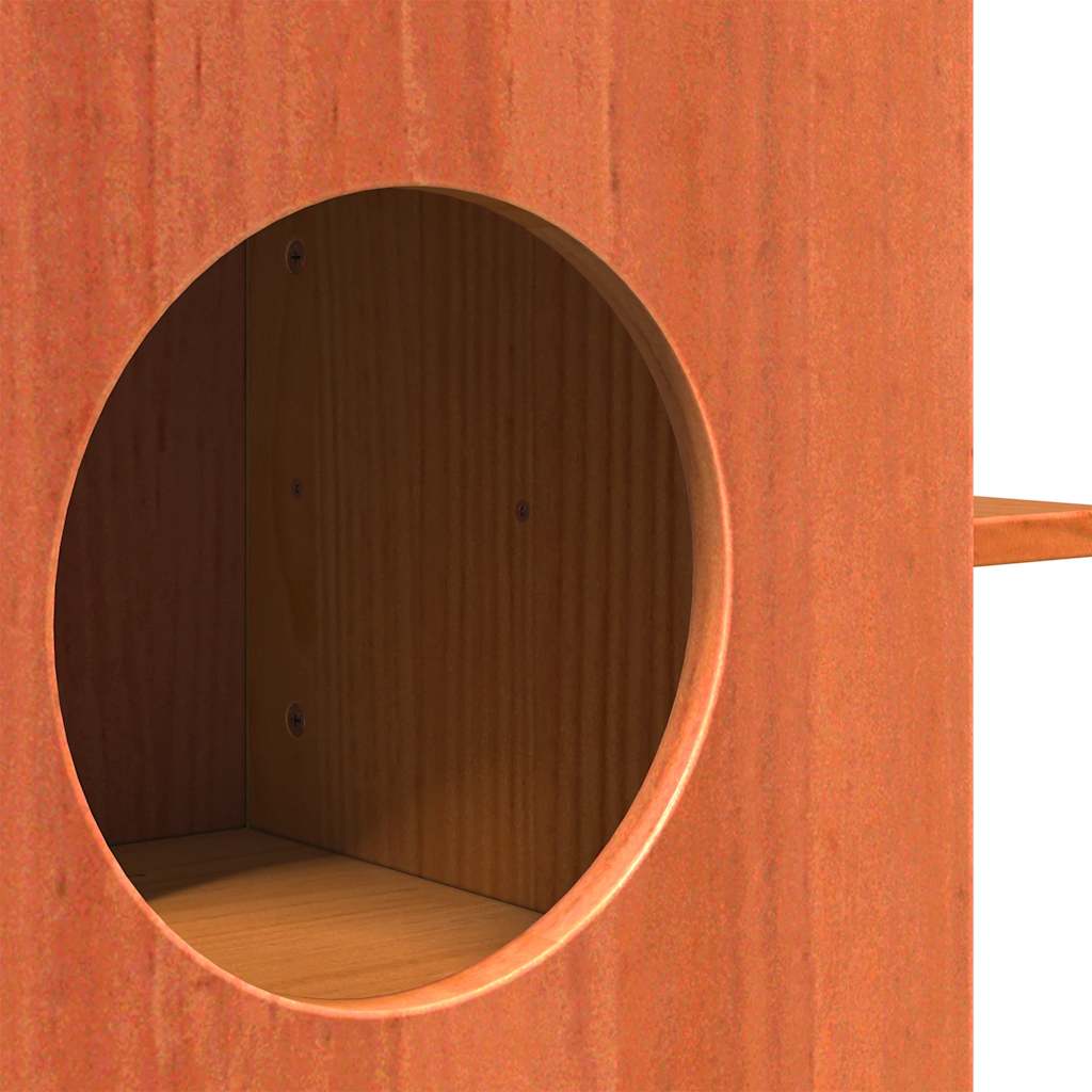 Cat House Wax Brown 51x35x30 cm Solid Pine Wood