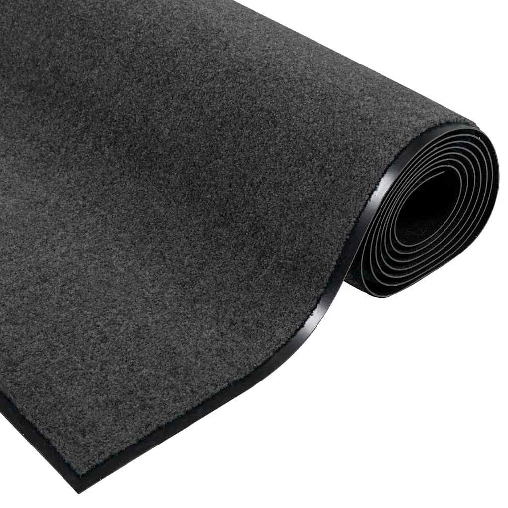 Fußmatte Anthrazit und Schwarz 120 x 300 cm Polyamid und PVC