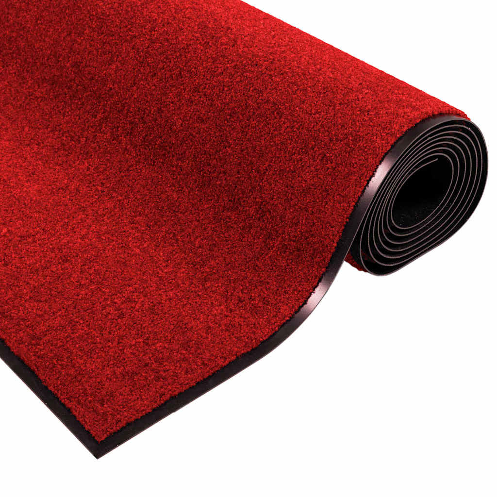 Fußmatte Rot und Schwarz 120 x 250 cm Polyamid und PVC