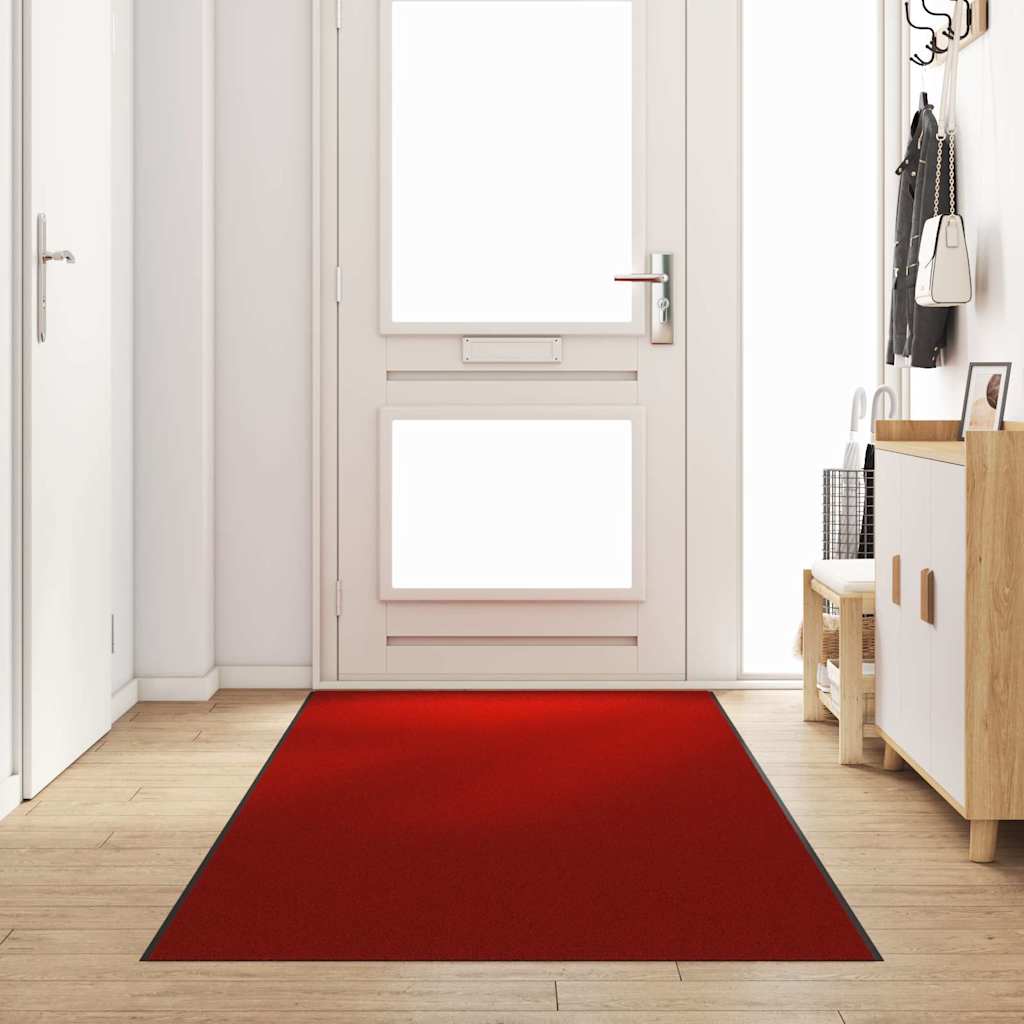 Fußmatte Rot und Schwarz 120 x 350 cm Polyamid und PVC