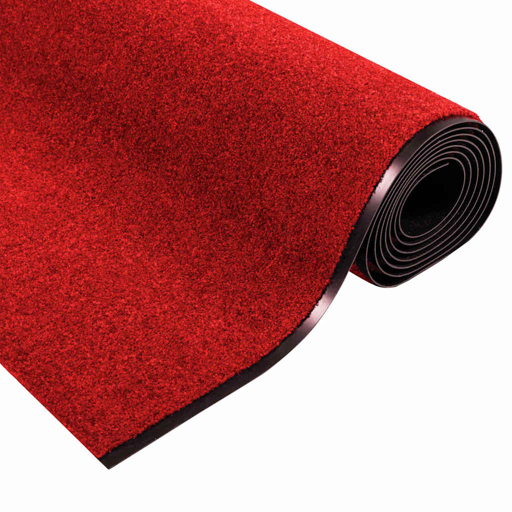 Fußmatte Rot und Schwarz 120 x 400 cm Polyamid und PVC