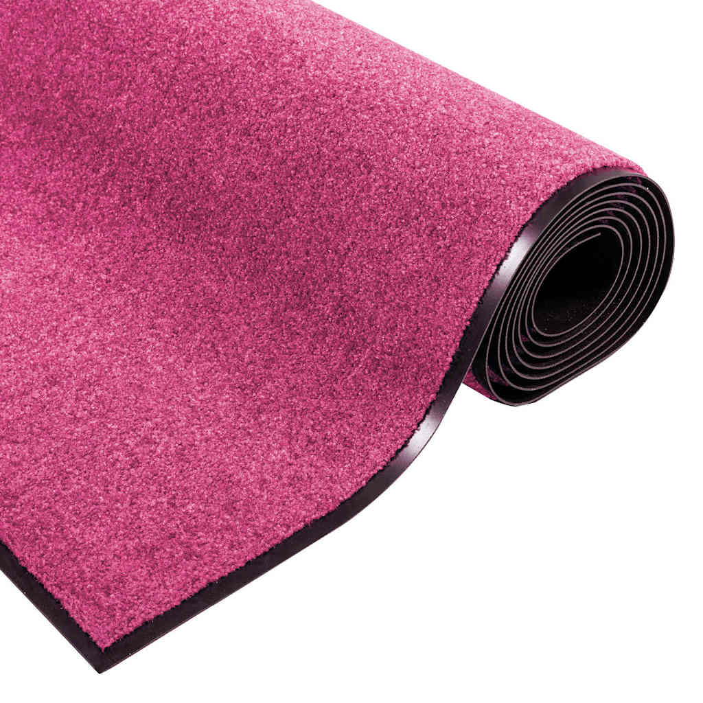 Fußmatte Pink und Schwarz 120 x 300 cm Polyamid und PVC
