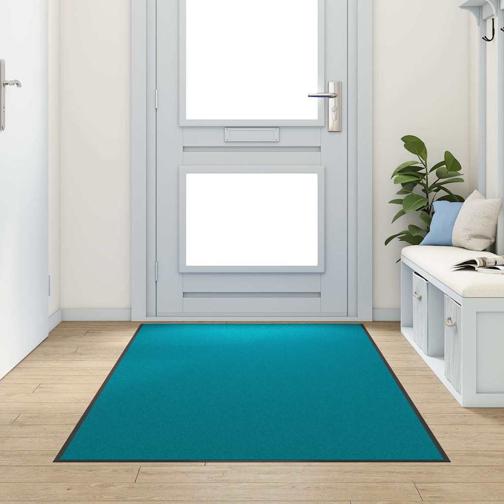 Fußmatte Cyan und Schwarz 120 x 300 cm Polyamid und PVC