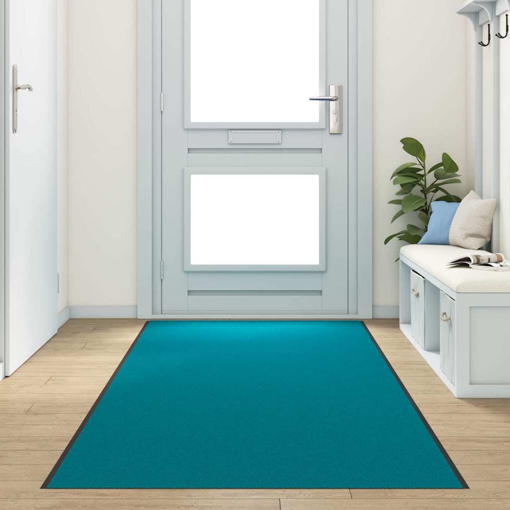 Fußmatte Cyan und Schwarz 120 x 350 cm Polyamid und PVC