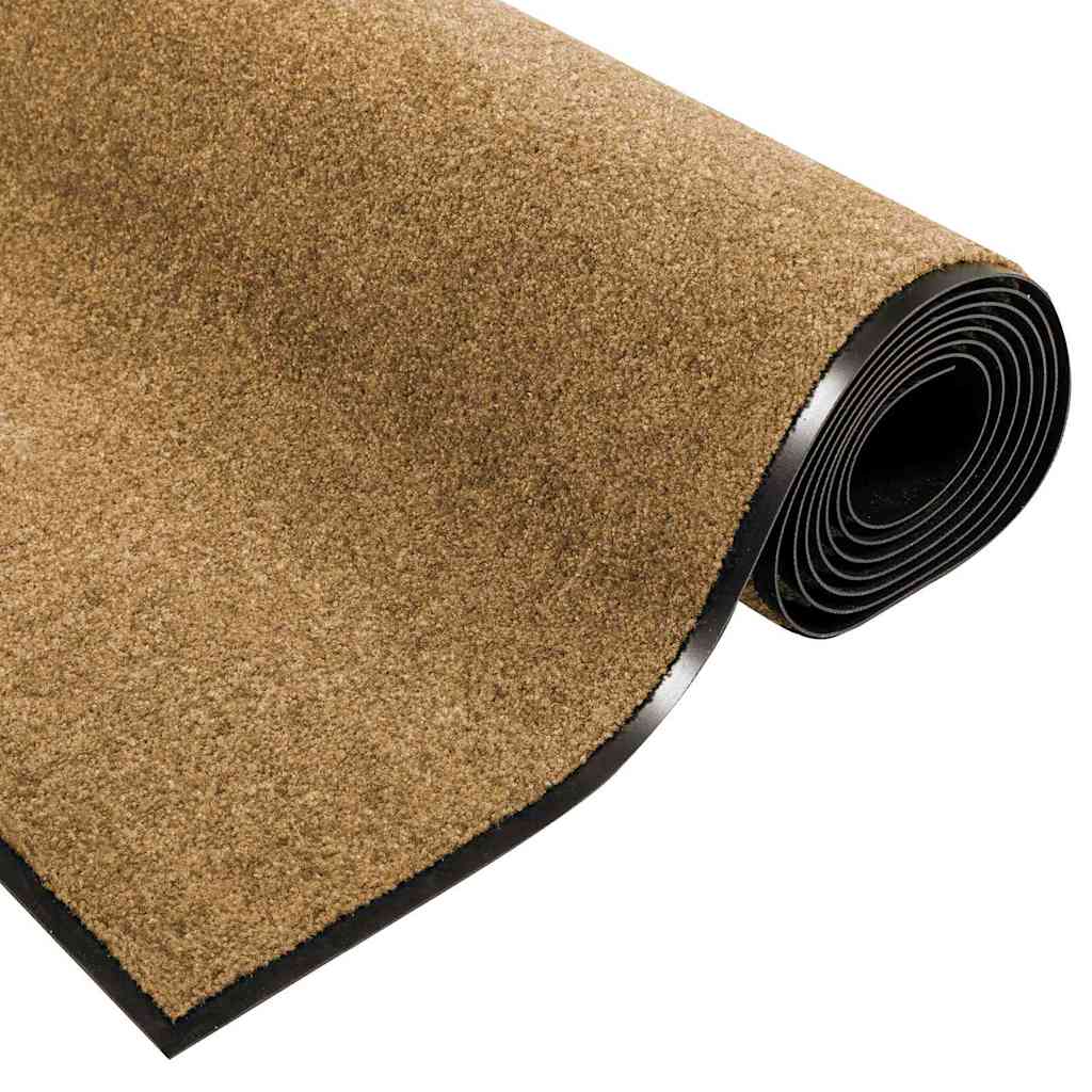 Fußmatte Creme und Schwarz 120 x 250 cm Polyamid und PVC