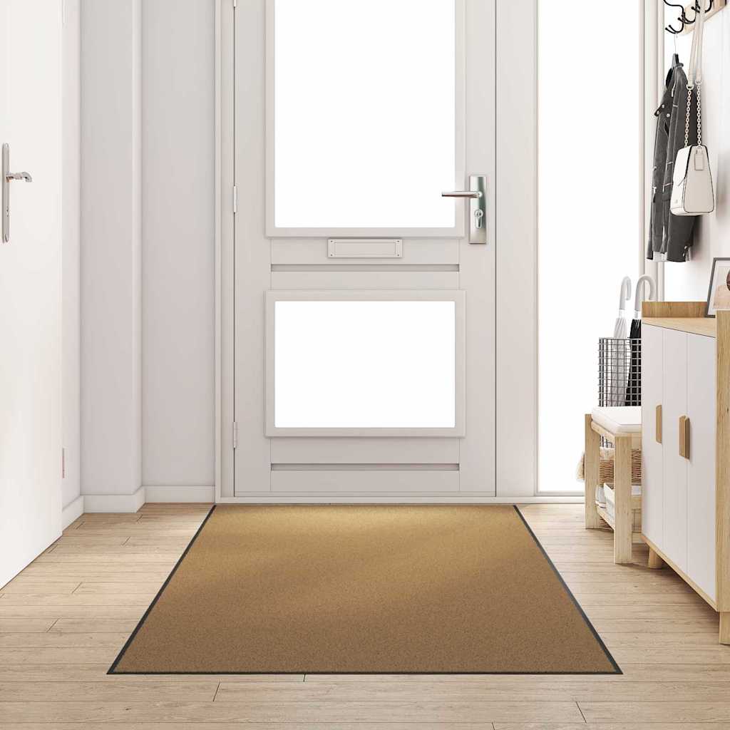 Fußmatte Creme und Schwarz 120 x 300 cm Polyamid und PVC