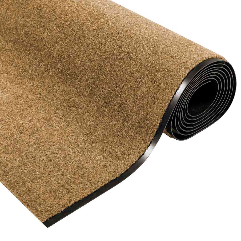 Fußmatte Creme und Schwarz 120 x 350 cm Polyamid und PVC
