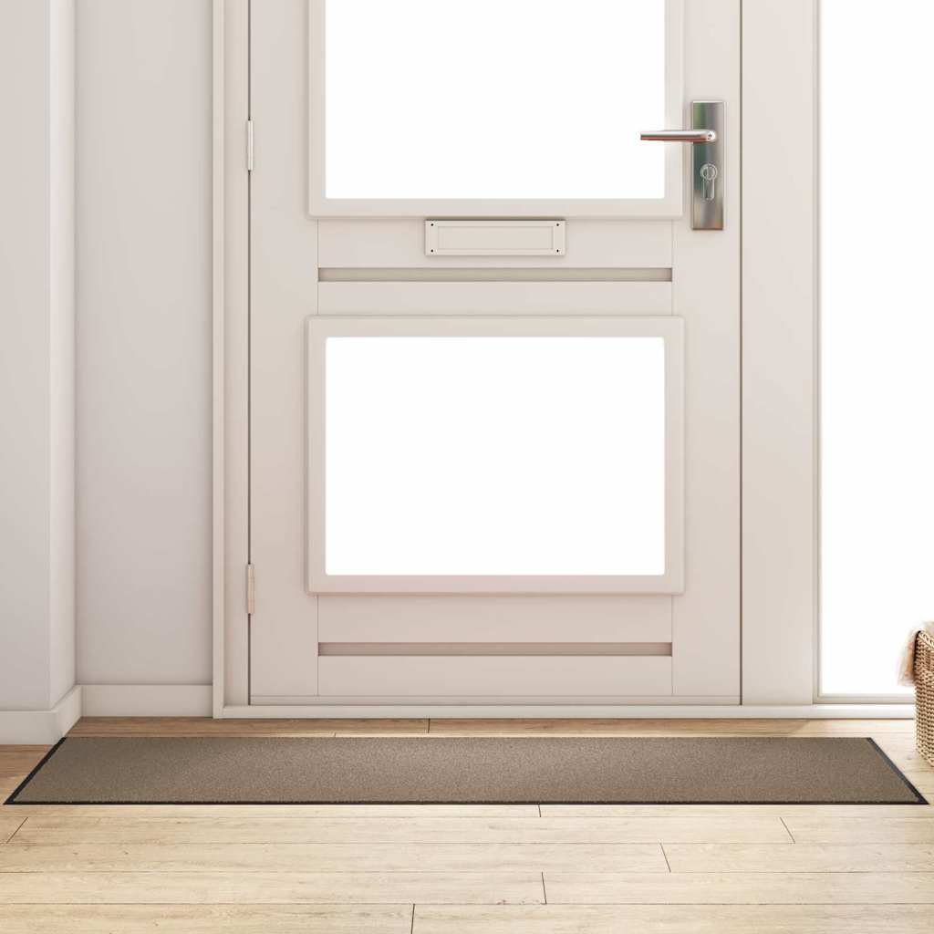 Fußmatte Beige und Schwarz 60 x 180 cm Polypropylen und Vinyl