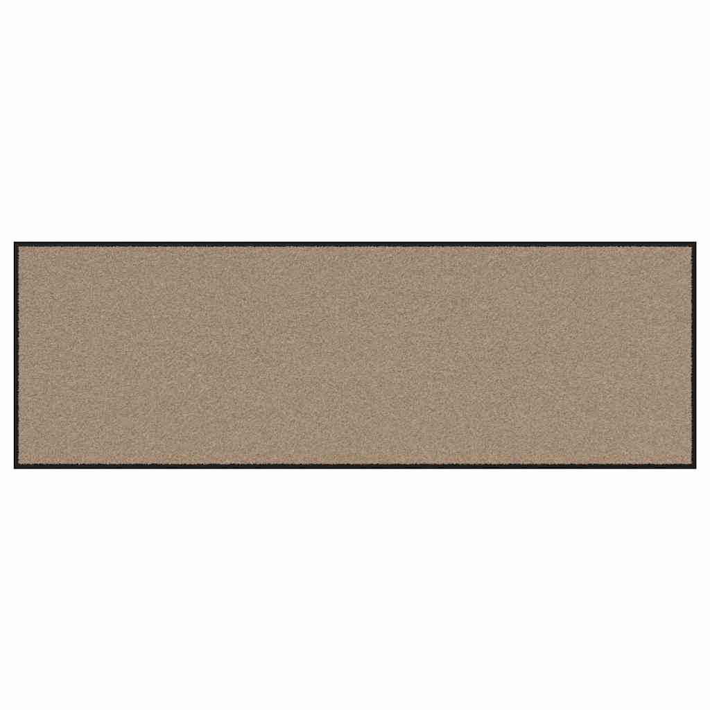 Fußmatte Beige und Schwarz 60 x 180 cm Polypropylen und Vinyl