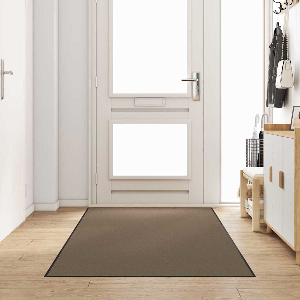 Fußmatte Beige und Schwarz 120 x 300 cm Polypropylen und Vinyl
