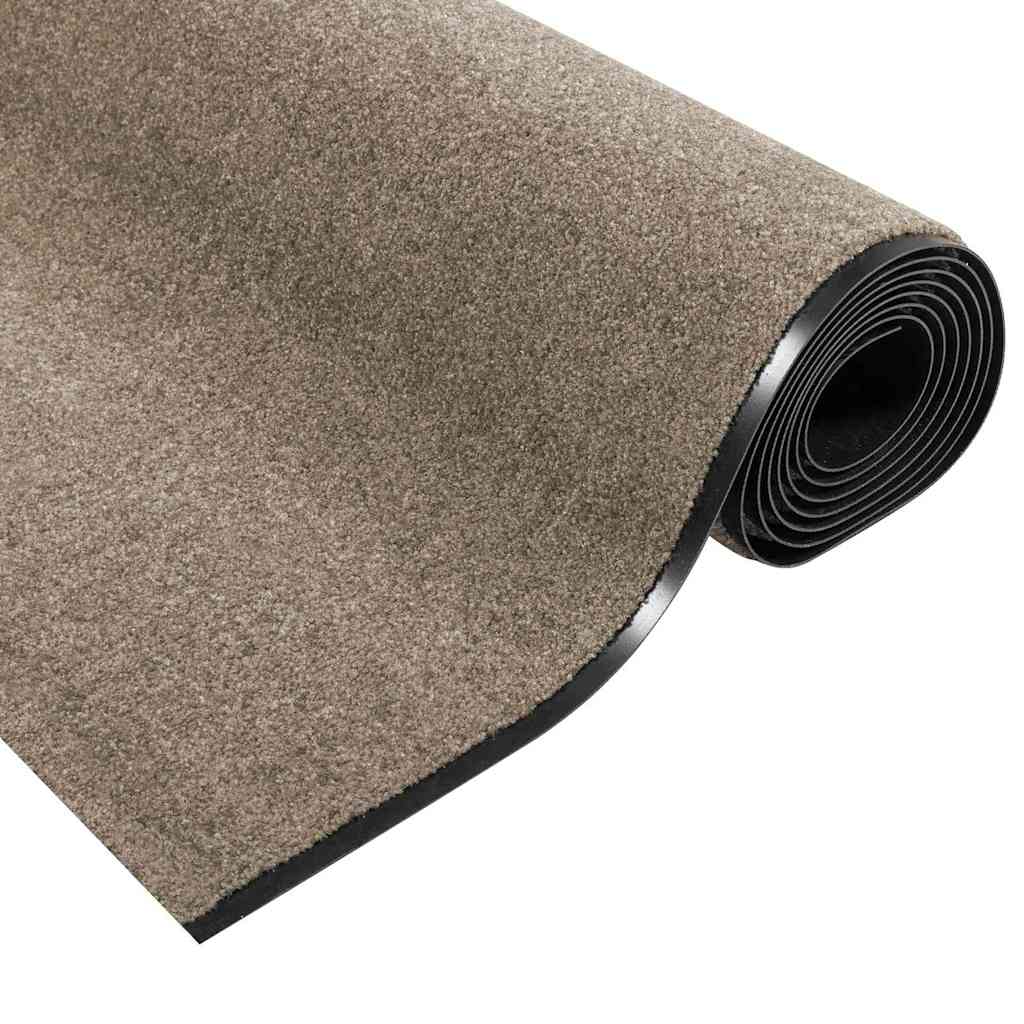 Fußmatte Beige und Schwarz 120 x 350 cm Polypropylen und Vinyl