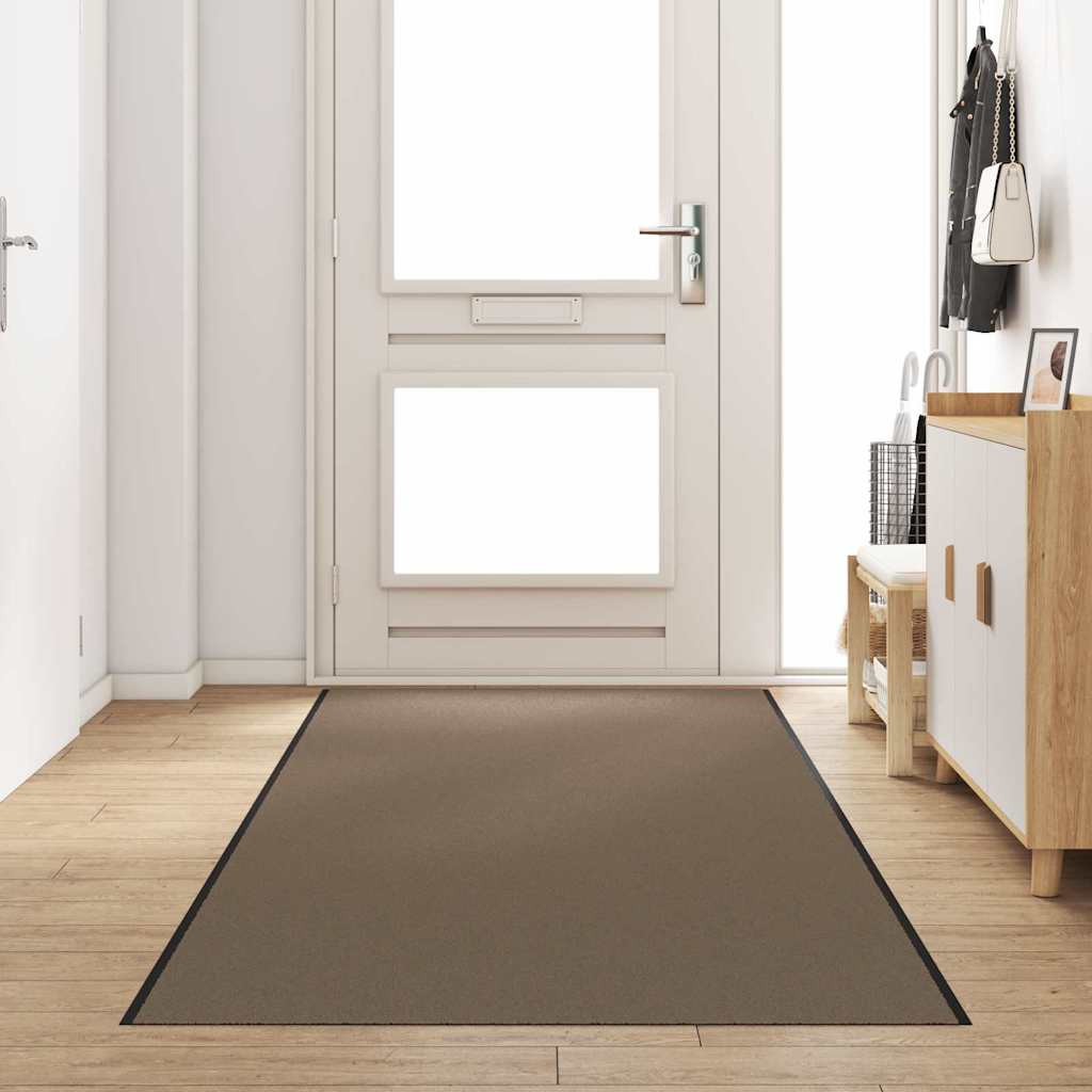 Fußmatte Beige und Schwarz 120 x 400 cm Polypropylen und Vinyl