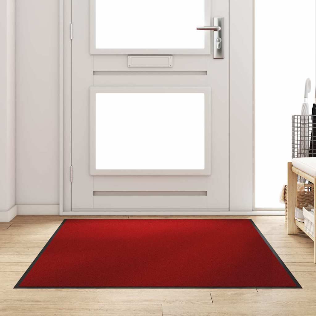 Fußmatte Rot und Schwarz 120 x 180 cm Polypropylen und Vinyl