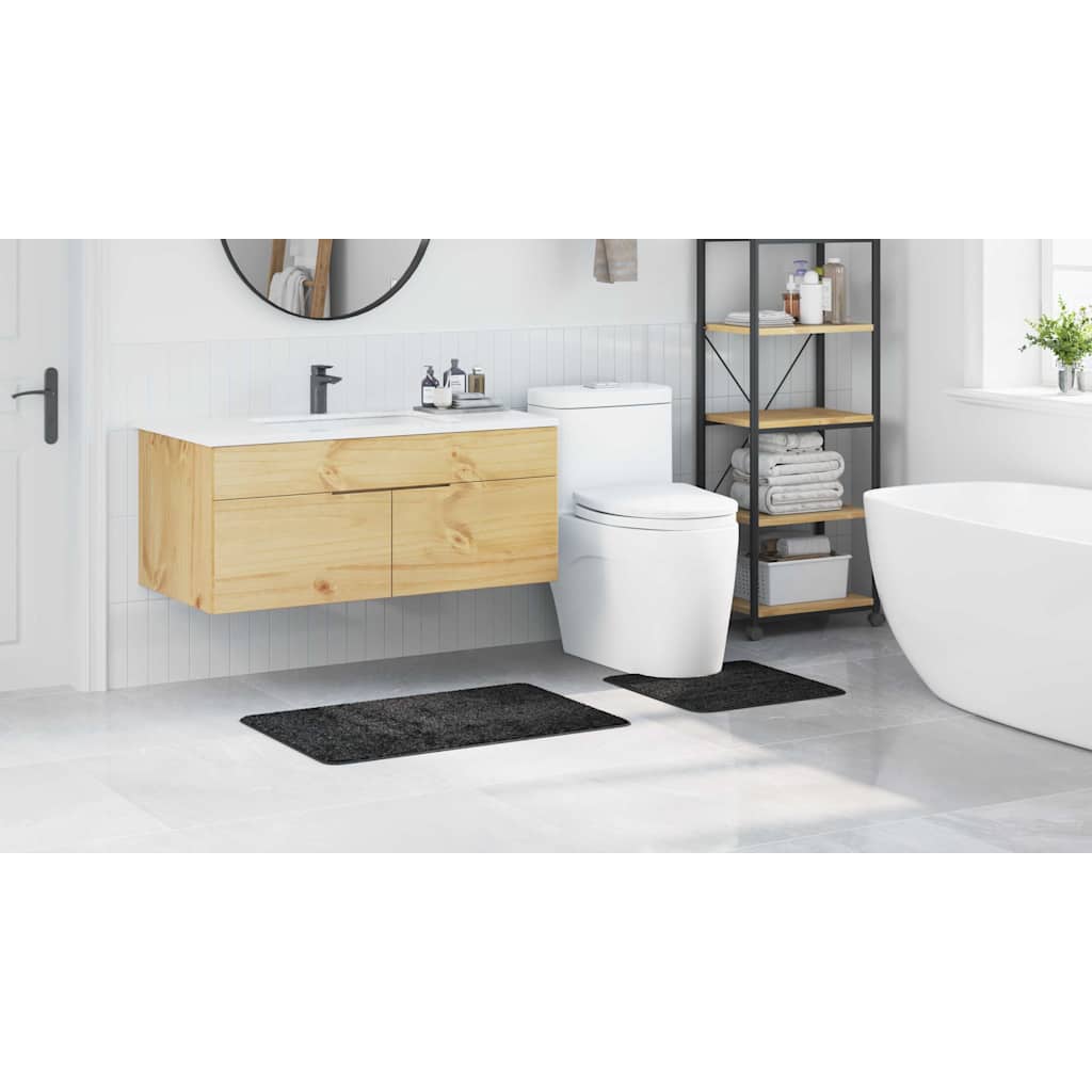 Badematte 2 pcs Dunkelgrau 50 x 50 cm Polypropylen