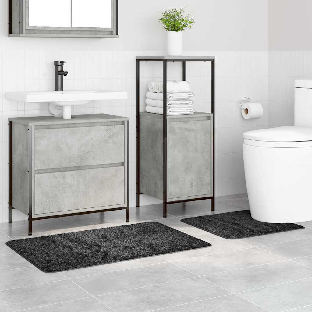 Badematte 2 pcs Dunkelgrau 50 x 50 cm Polypropylen