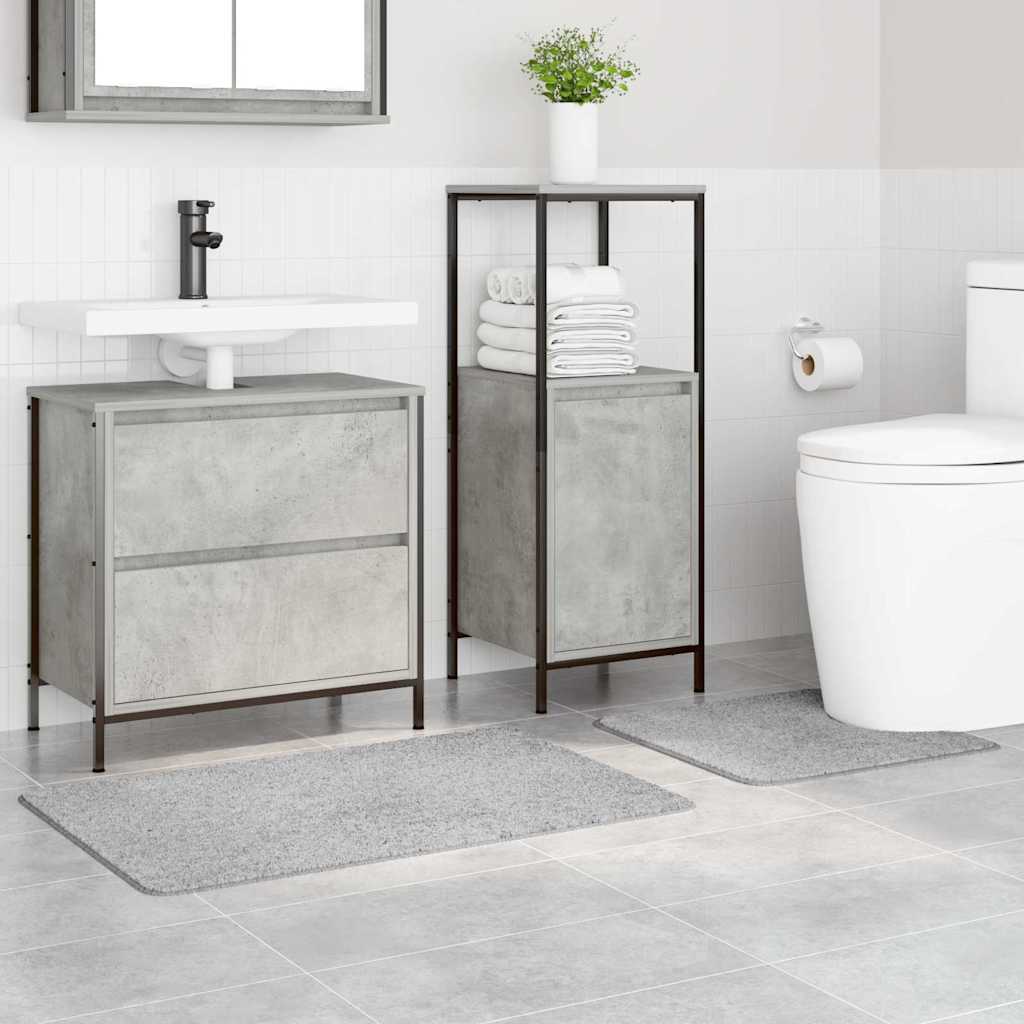 Badematte 2 pcs Grau 50 x 50 cm Polypropylen