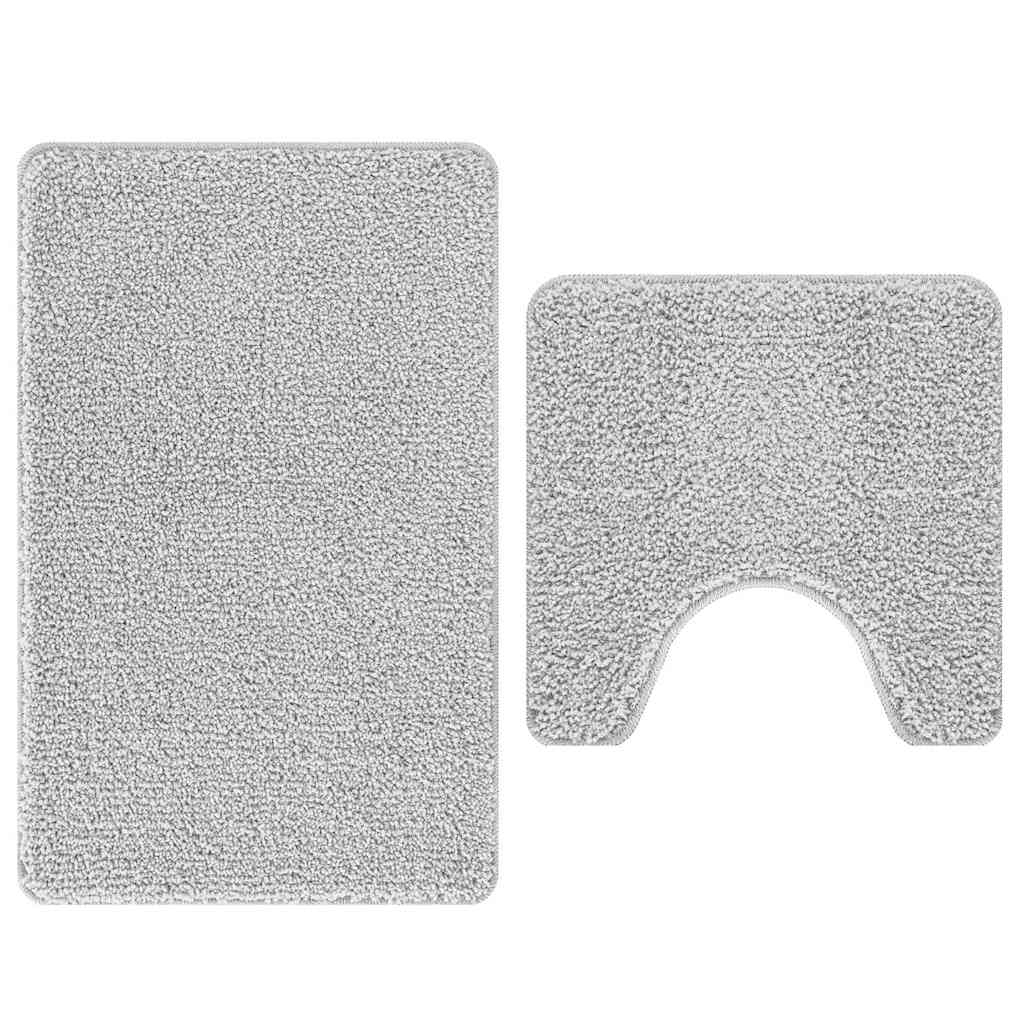 Badematte 2 pcs Grau 50 x 50 cm Polypropylen