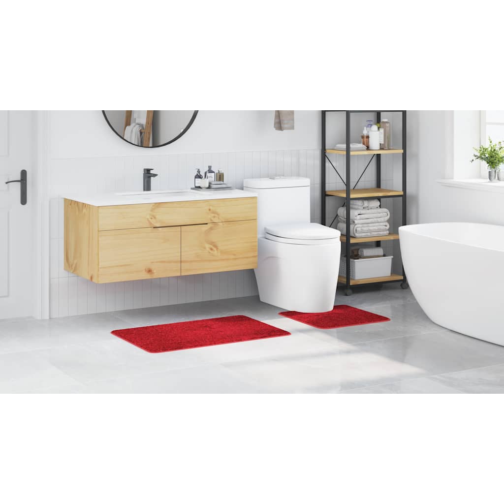 Badematte 2 pcs Rot 50 x 50 cm Polypropylen
