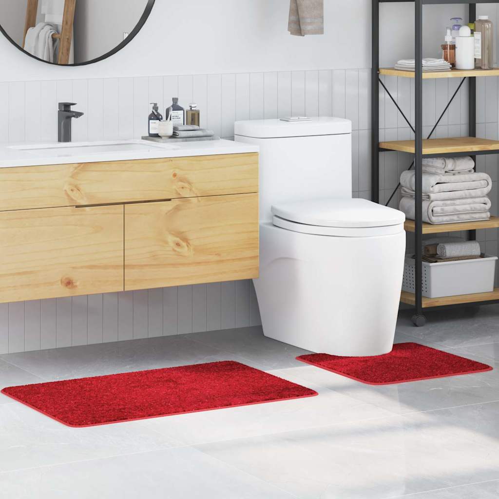 Badematte 2 pcs Rot 50 x 50 cm Polypropylen