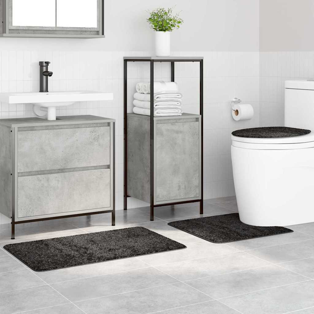Badematte 3 pcs Dunkelgrau 50 x 50 cm Polypropylen