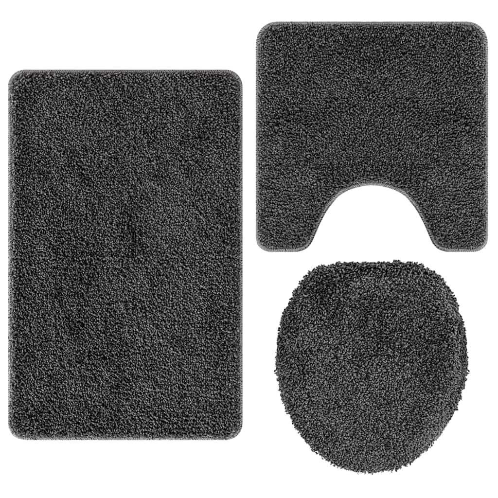 Badematte 3 pcs Dunkelgrau 50 x 50 cm Polypropylen