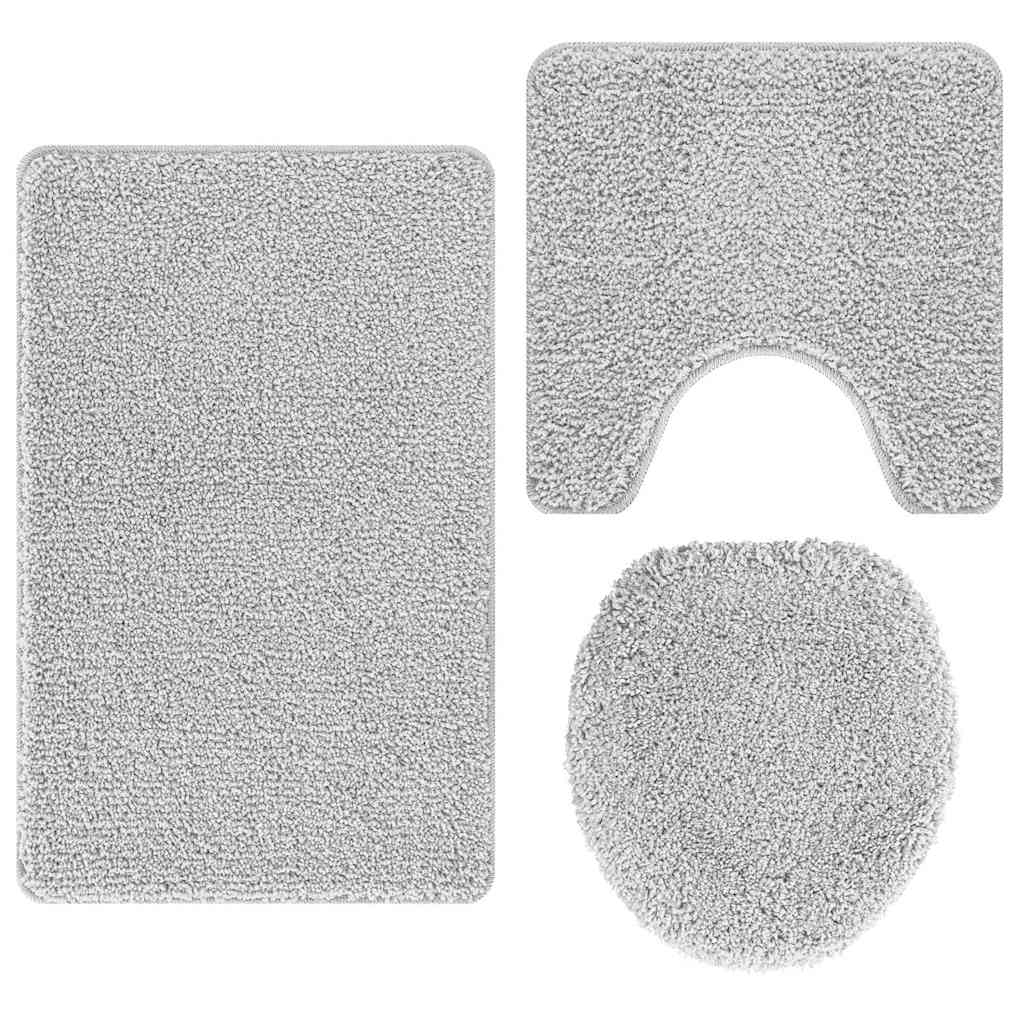 Badematte 3 pcs Grau 50 x 50 cm Polypropylen