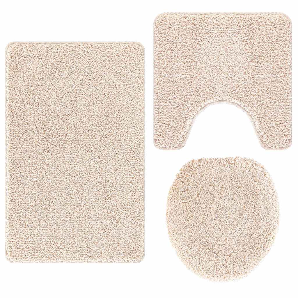 Badematte 3 pcs Creme 50 x 50 cm Polypropylen
