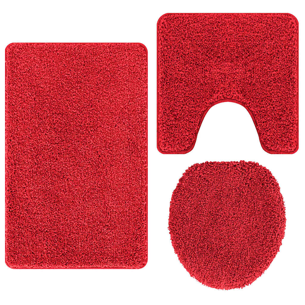 Badematte 3 pcs Rot 50 x 50 cm Polypropylen