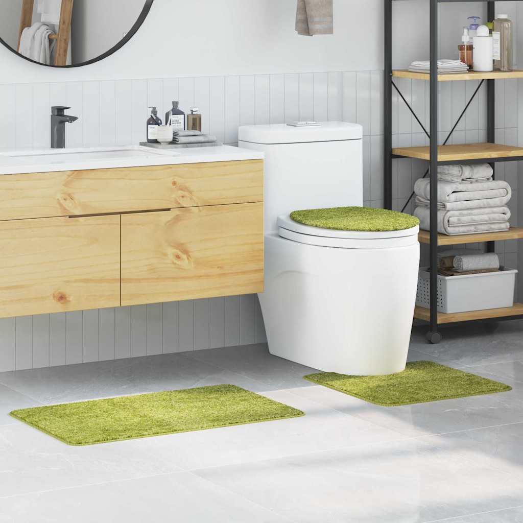 Badematte 3 pcs Grün 50 x 50 cm Polypropylen