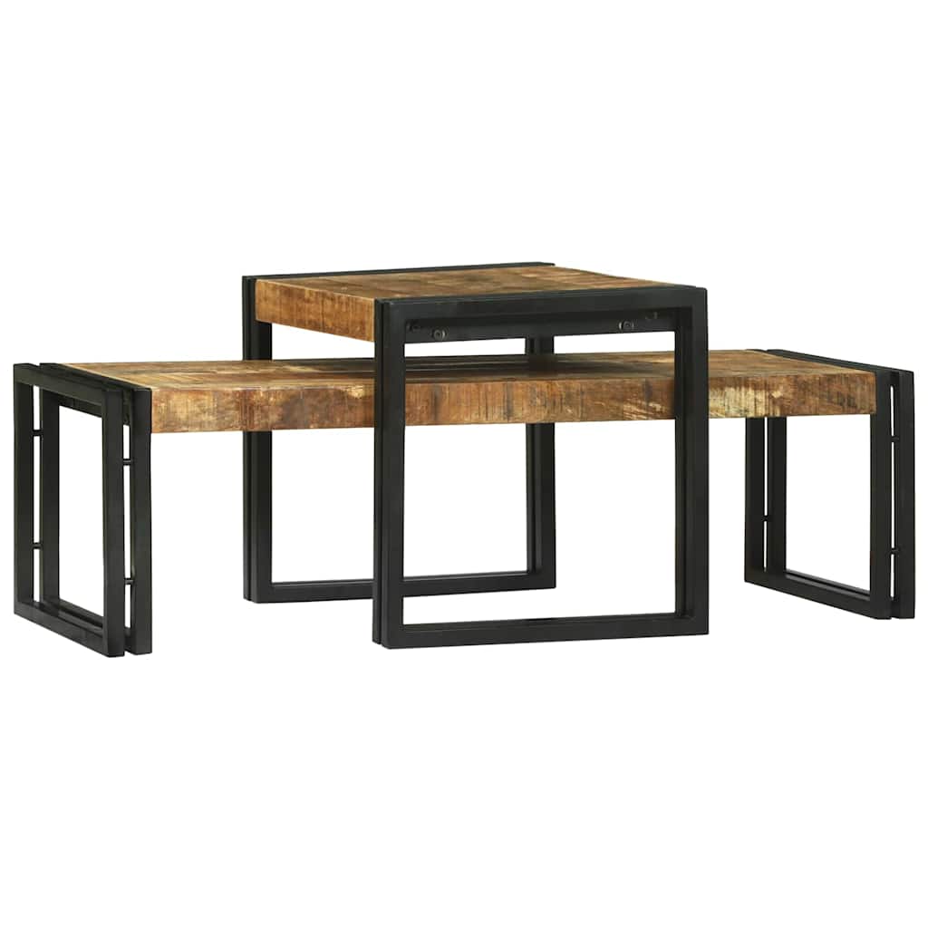Couchtisch 2 pcs Braun 48 x 40 x 40 cm massives Mangoholz