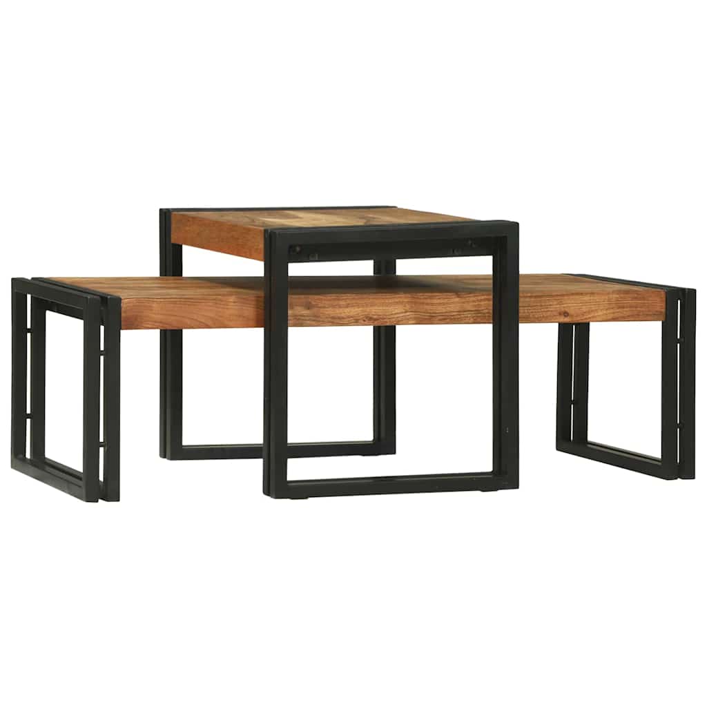 Couchtisch 2 pcs Braun 48 x 40 x 40 cm Akazie Massivholz
