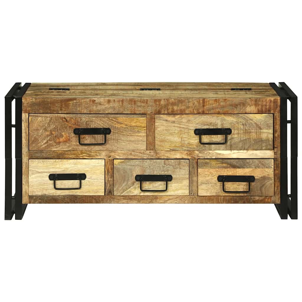 Couchtisch Braun 90 x 50 x 38 cm Raues Mango-Massivholz