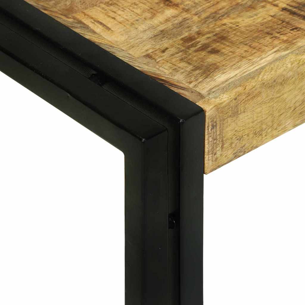 Nestingtisch 3 pcs Braun und Schwarz Raues Mango-Massivholz