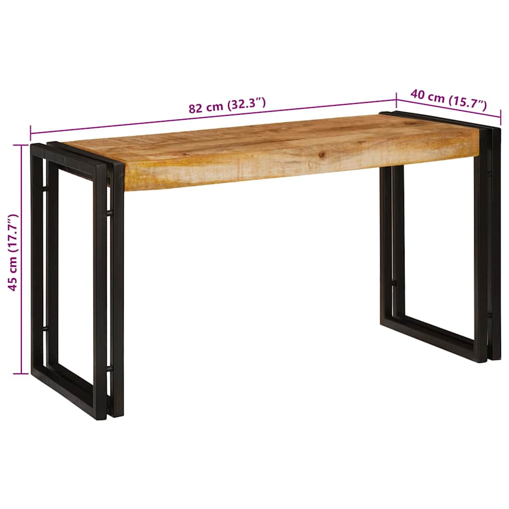 Nestingtisch 3 pcs Massives raues Mangoholz und ein Metall